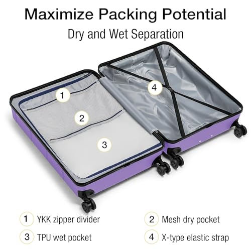 Luggage Sets 3 Piece Hardshell 20" (3 Count)