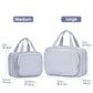 Striped Travel Toiletry Bag for Women Large Hanging Makeup Bag Organizer Toiletries Bag for Full Size Essentials Accessories Cosmetics