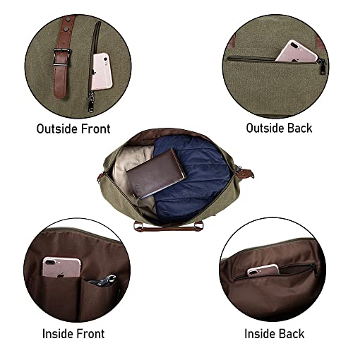 Leather Travel Bag with Shoe Pouch