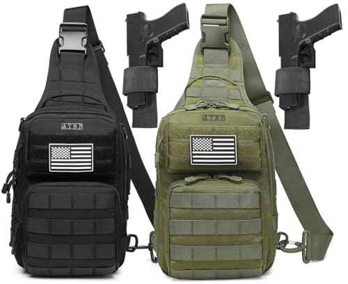 Tactical Sling Backpack With Holster Military Crossbody Bag for Men Single Shoulder Back Pack 10L