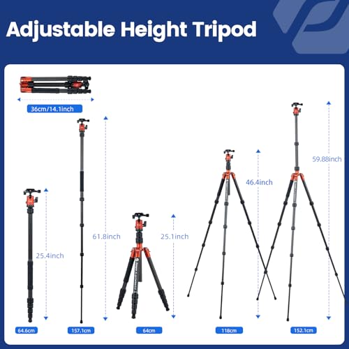 62" Carbon Fiber Travel Tripod