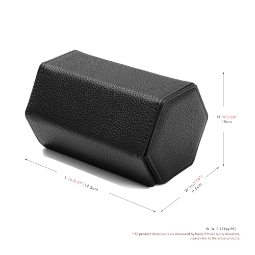 2 Slot Watch Box Black Hexagonal