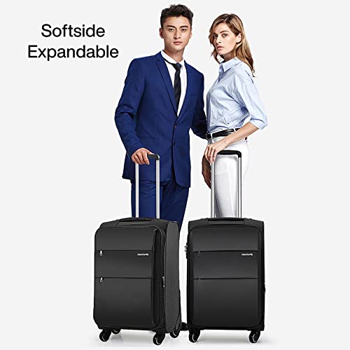 24 Inch Expandable Luggage Large Suitcases with Wheels Softside Checked Luggage Rolling Suitcase with Lock Lightweight Travel Luggage for Men and Women 24 Inch Luggage