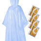 Disposable Adult Rain Ponchos Clear Emergency Raincoat (4 Count)