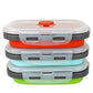 ECOmorning 3 Piece Silicone Food Storage Containers Collapsible Silicone Bowl with Airtight Silicone Lids