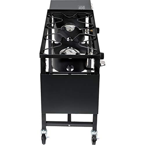 Outdoor Camping Propane Double Burner Stove Cook Cooking Station Stand Picnic BBQ Grill 58