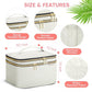 Large Makeup Bag with Mirror Double Layer Travel Make Up Organizer Case