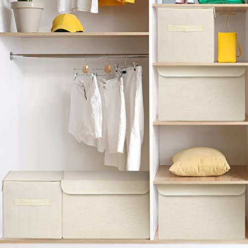Large 42 Quarts Collapsible Stackable Storage Bins Cube with Lids [3 (3 Count)