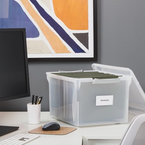 Store & Slide Plastic File Box (4 Count)