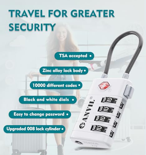 TSA Approved Luggage Locks with Search Alert Indicator (2 Count)