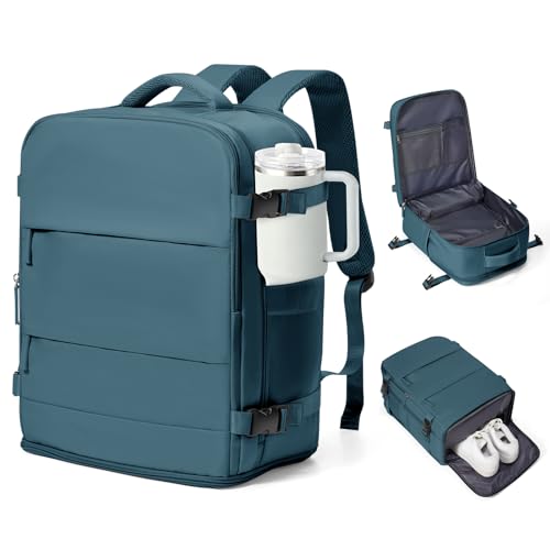 Travel Backpack Carry On for Women Man Gym Backpack with Laptop Compartment Mochila de Viaje Teacher Personal Item Backpacks Airplane Accessories Must Haves Peacock Blue
