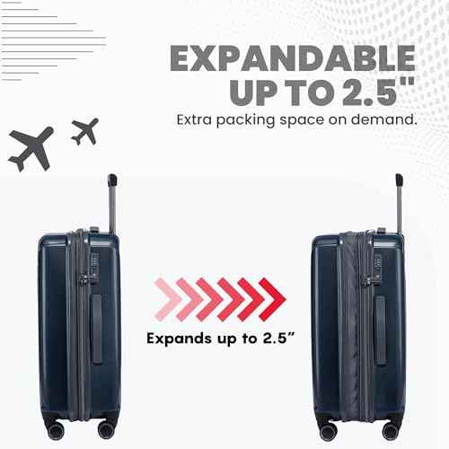 Traverse 3 Piece Carry On & Checked Suitcase Set with 360° Spinner Wheels (3 Count)