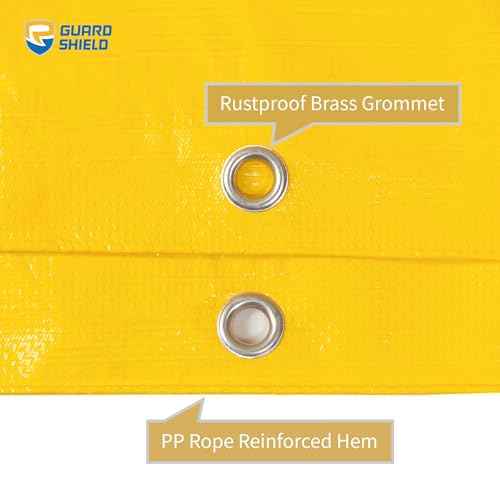 Yellow Tarp 12x16 Feet Tarps High Visibility Outdoor Poly Cover Lightweight 6mil