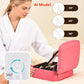 Travel Makeup Bag with Mirror & 6 Adjustable EVA Dividers