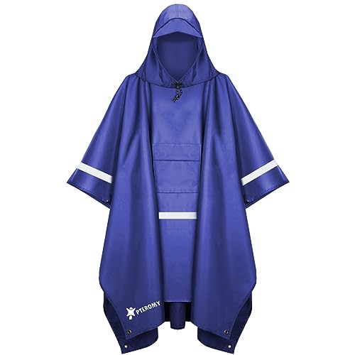 Hooded Rain Poncho for Adults