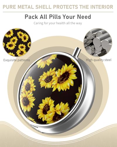 Pill Box 3 Compartment Portable Travel Medicine Box with Mirror