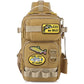 Small Fishing Backpack with Tackle Boxes Fishing Sling Bag DIY Embroidery Patches Tackle Bag Gift for Men Khaki