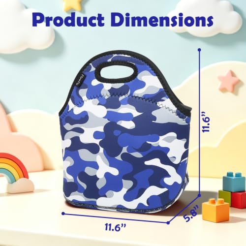 Neoprene kids Lunch box Insulated Soft Bag Mini Cooler Thermal Meal Tote Kit for Boys