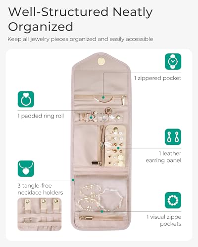 Travel Jewelry Organizer Case Foldable Jewelry Roll