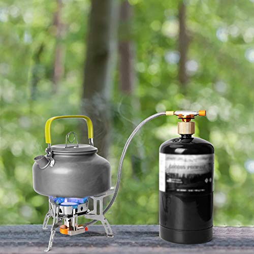 3500W Windproof Camp Stove Camping Gas Stove with Fuel Canister Adapter