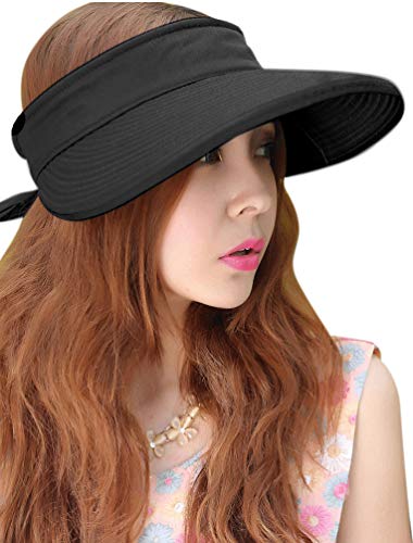 Sun Hats for Women with UV Protection Wide Brim Sun Hat Visor Summer Beach Outdoor Foldable Womens Cap