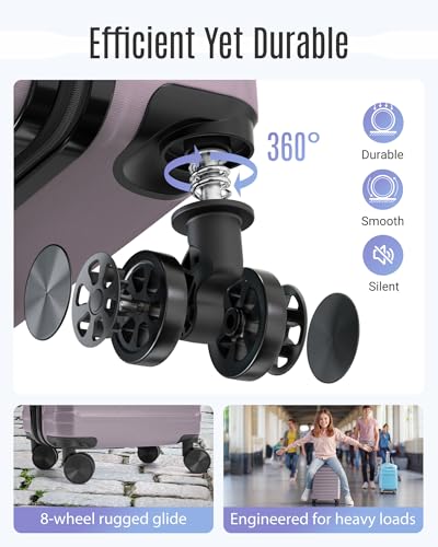 Luggage Sets 3 Pcs Suitcase with Wheel (3 Count)