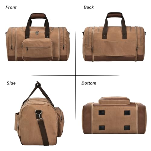50L Canvas Duffle Bag for Travel Weekender Gym Overnight Carry