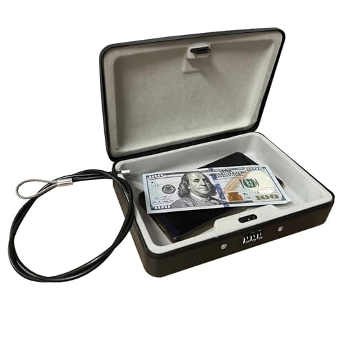 Water Fire Resistant Steel Case Lock Box 3Ft Cable Resettable Combo