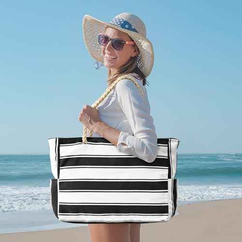 Beach Bags for Women Large Waterproof Beach Tote Bag Zipper Waterproof Sandproof Swim Pool Bag