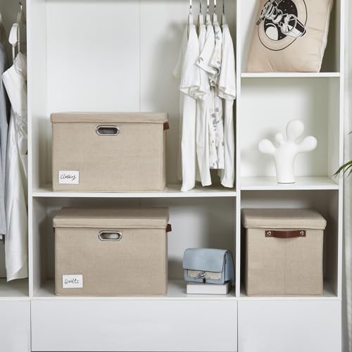 15" Fabric Storage Box with Lids (3 Count)