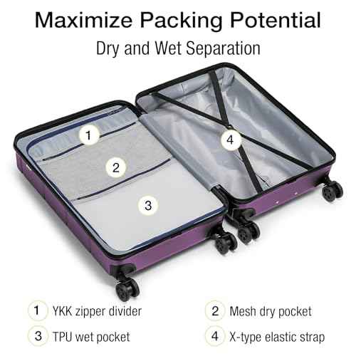 Luggage Sets 2 Piece Suitcase Set Hardshell 20 inch (2 Count)