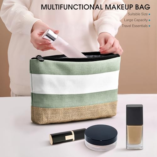 Beach Bag Initial Beach Tote with Makeup Bag for Travel
