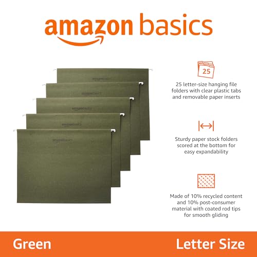 Hanging File Folders with Adjustable Tabs (25 Count)