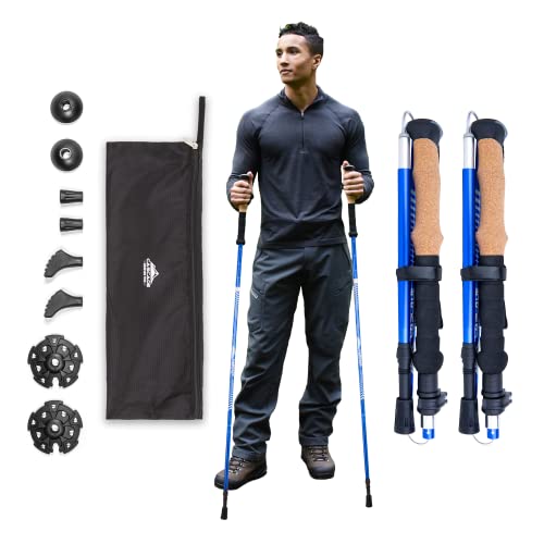 Trekking Poles Blue Cork (2 Count)