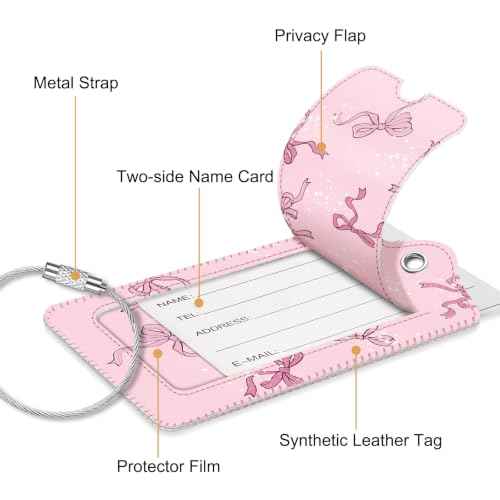 Luggage Tags Privacy Cover ID Label for Travel Bag Suitcase (2 Count)
