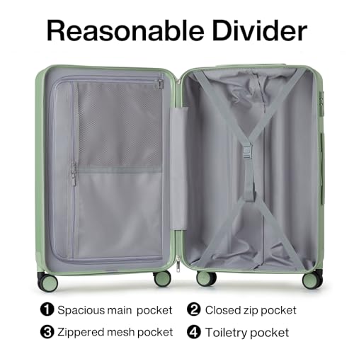 24 Inch Luggage Suitcases With Spinner Wheels Lightweight PC Hard Shell Rolling Suitcase With Travel Lock