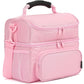 Double Layer Cooler Insulated Lunch Bag Adult Lunch Box Large Tote Bag for Men (Pink#2)