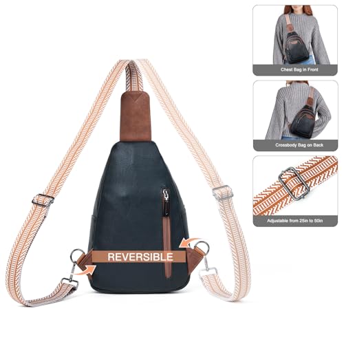 10L Crossbody Sling Bag for Women Men Anti Theft Cross Body Fanny Pack Belt Bag Purse Gifts for Women Faux Leather