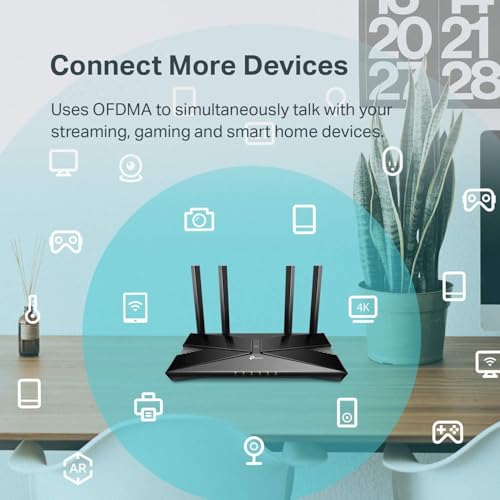 Smart WiFi 6 Dual Band Router 4 Gigabit LAN Ports