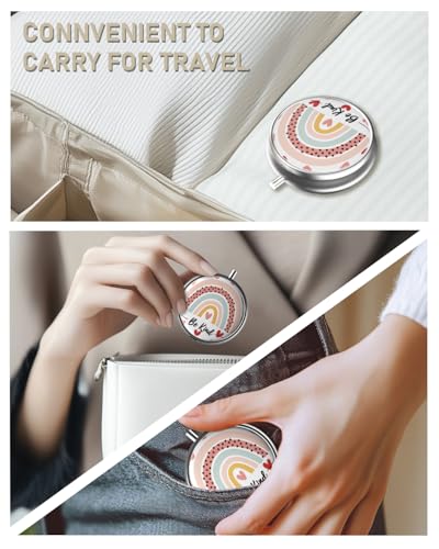 Pill Box 3 Compartment Portable Travel Medicine Box with Mirror