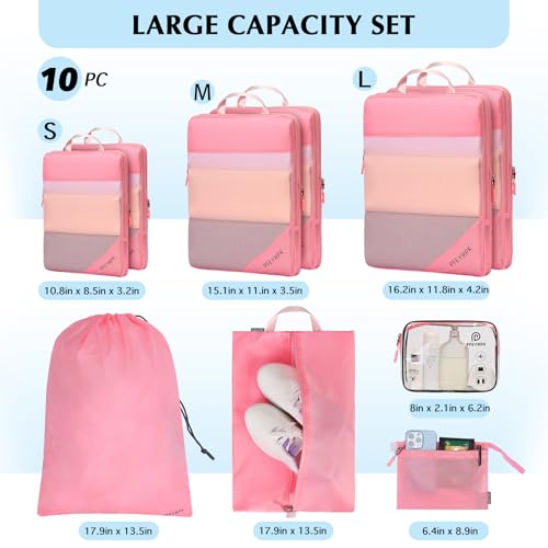 Compression Packing Cubes for Travel (10 Count)