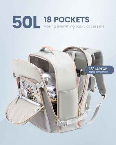 50L Travel Backpack Flight Approved Carry on Backpack