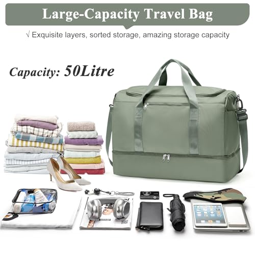 Travel Duffle Bag with Shoes Compartment