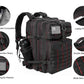 Military Tactical Backpack for Men and Women 45L Army 3 Days Assault Pack Bag Large Rucksack with Molle System Black with Red Line