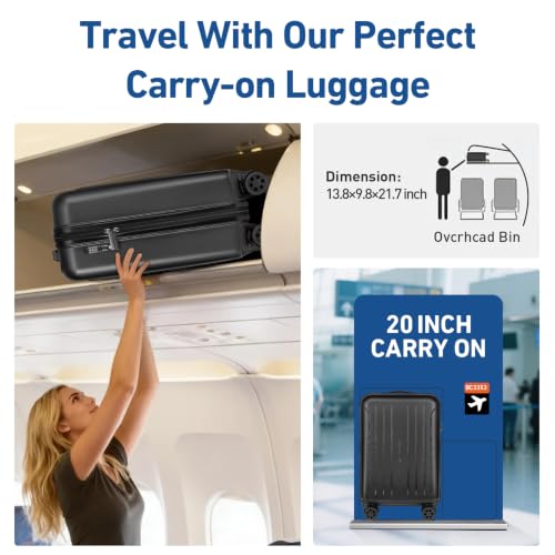Carry on luggage 22x14x9 Airline Approved Hardshell Suitcase