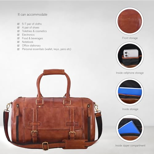 Vintage Genuine Leather Duffle Bag for Men