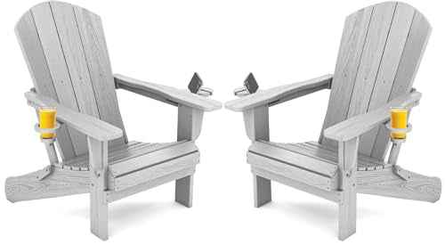 Outdoor Adirondack Chair Set of 2 with Cup Holders (2 Count)