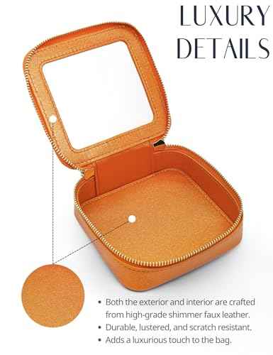 Clear Makeup Bag with Zipper Small Travel Cosmetic Case Orange Mini Pouch for Purse Accessories Car Storgae Essentials Bag Purse Pouch Organizer Compact Small Clear Toiletry Bag for Traveling
