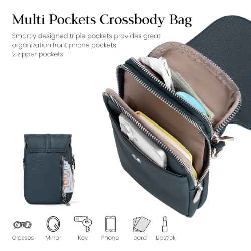 Genuine Leather Small Crossbody Bags for Women Travel Phone Purse