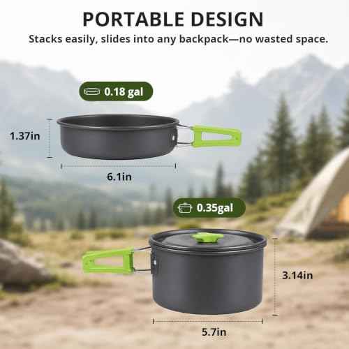 8pcs Camping Cooking Set for 1